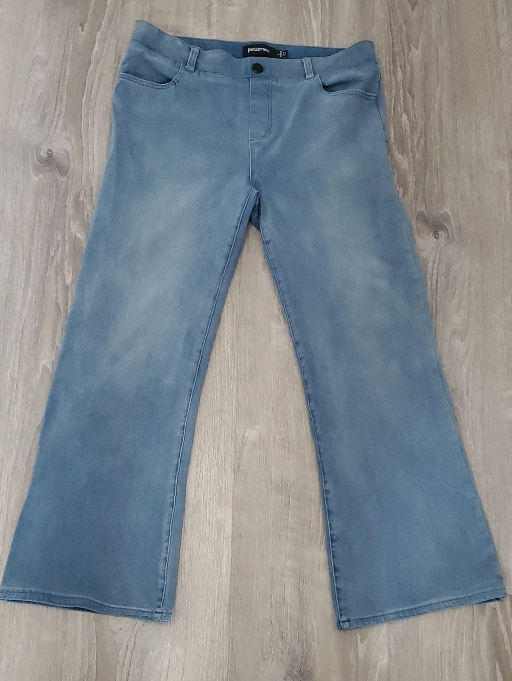 Betabrand Signature Mid-Rise Denim Bootcut Jeans Coastal Wash Large Petite
